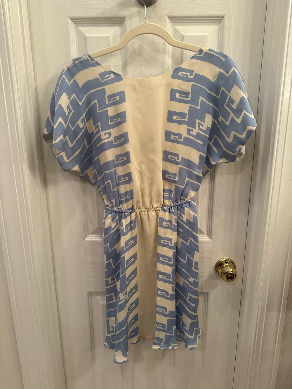 Kelly Wearstler Light Blue and White Mini Dress